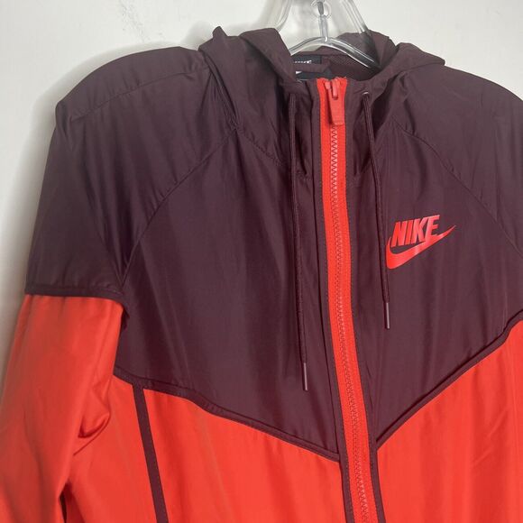 Nike Women’s Windbreaker Jacket Medium Color Blocked Retro Hooded Full Zip - Picture 3 of 9